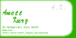 anett kurz business card